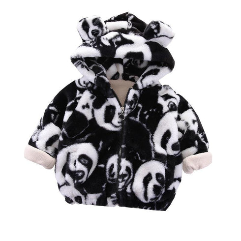 Winter boy plus velvet padded lamb velvet hooded coat